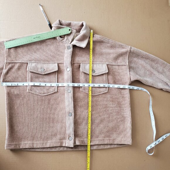 Altar’d State Women’s Beige Corduroy Buttoned Jacket Size XS Oversized Style - Picture 6 of 7